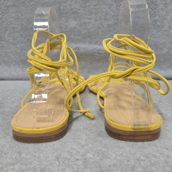 NWOT Marc Fisher Yellow Mahalia Ankle Wrap Sandals Size 10 - Picture 5 of 9